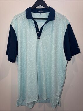 Bad Birdie Light Blue Polo with Navy Contrast
